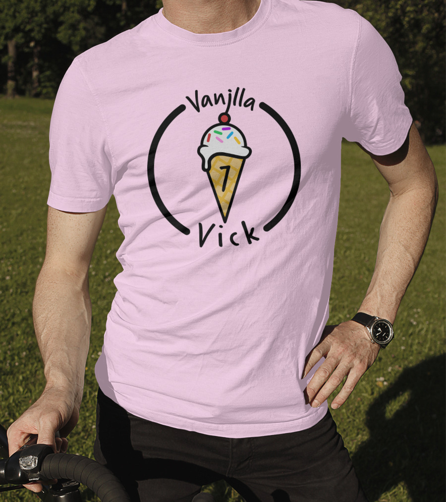 Vanilla Vick Ice Cream Cone No Border T-Shirt
