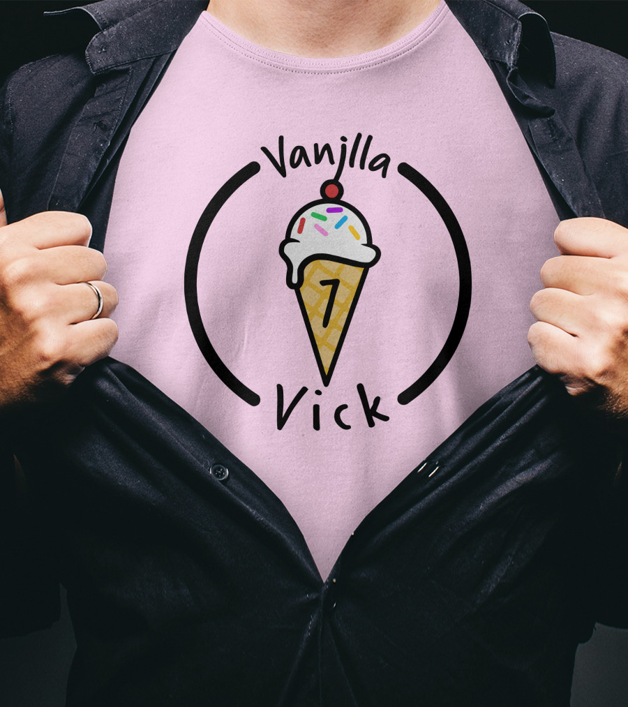 Vanilla Vick Ice Cream Cone No Border T-Shirt
