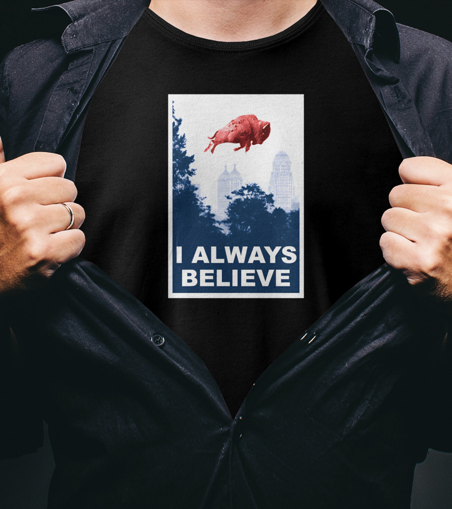 I Always Believe Flying Pig City Skyline T-Shirt