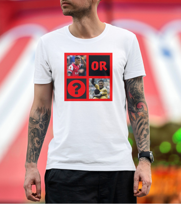 Premium T-Shirt: Walcott Question Mark Or Iconic Footballer Image T-Shirt Walcott Question Mark Or Iconic Footballer Image T-Shirt