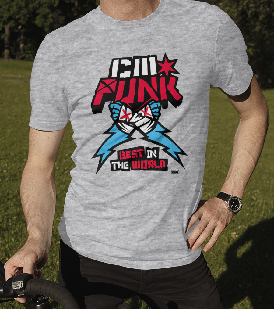 CM Punk AEW Best In The World Supercharged Ringer T-Shirt