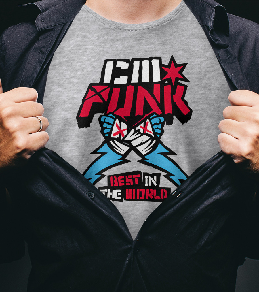 CM Punk AEW Best In The World Supercharged Ringer T-Shirt