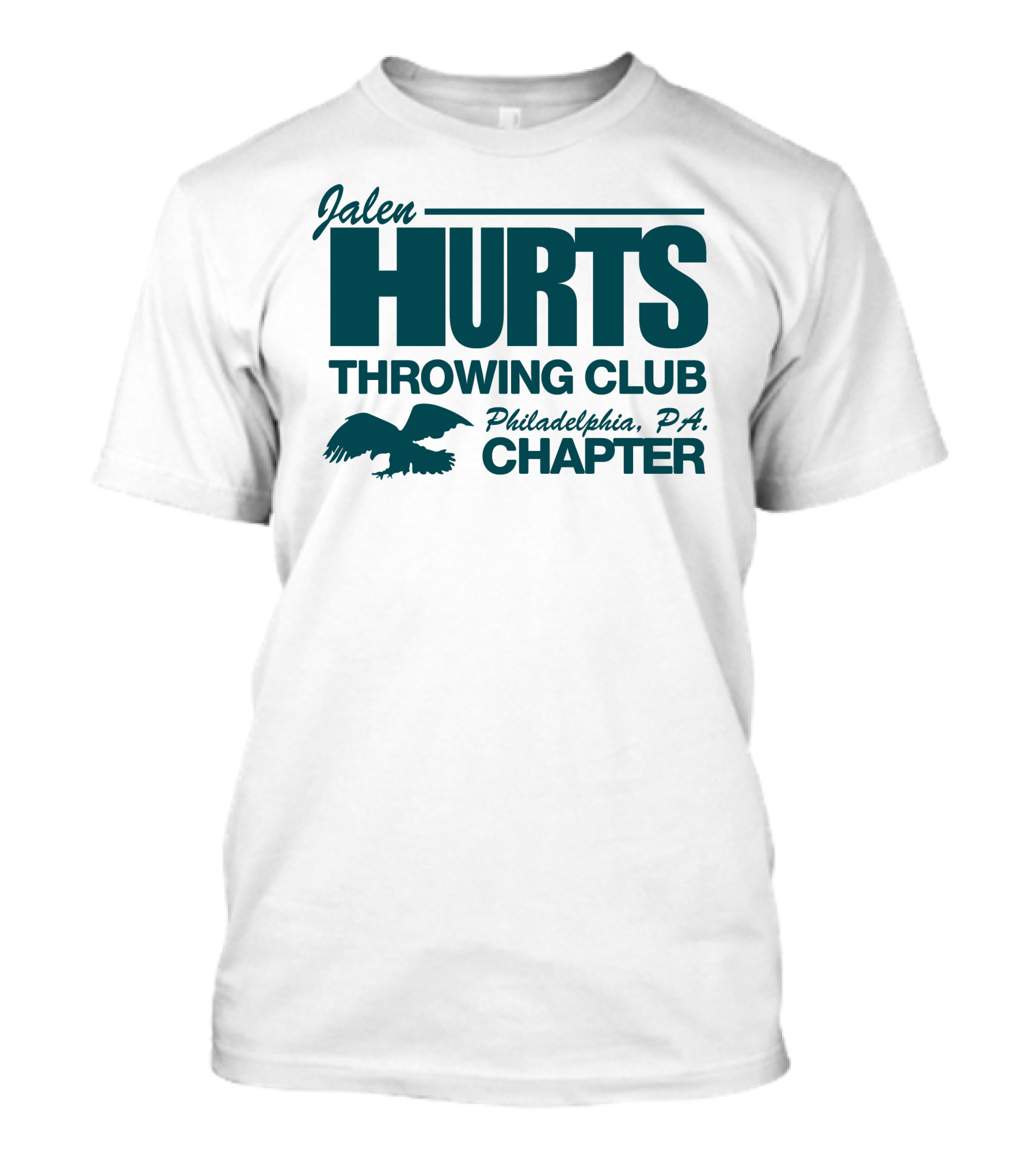 Jalen Hurts Throwing Club Philadelphia PA Chapter Eagles Fan Gear T-Shirt
