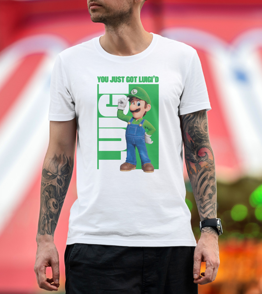 You Just Got Luigi'd Luigi Green Overalls L Hat Gaming Character T-Shirt