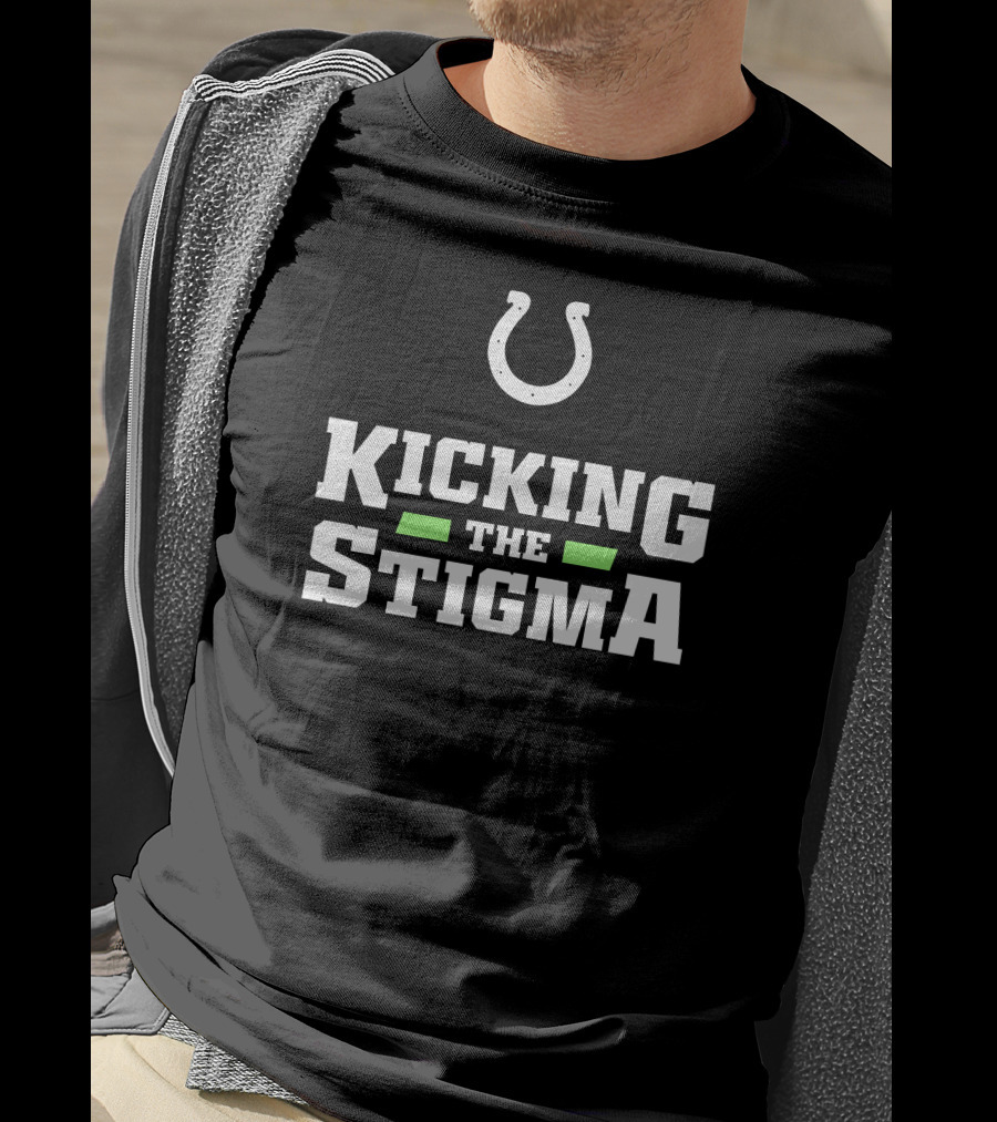 Colts Kicking The Stigma Football Horseshoe Initiative T-Shirt