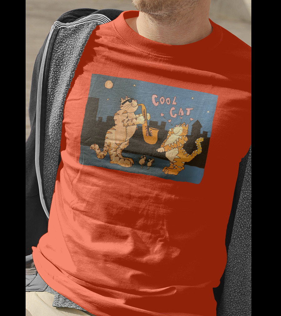 Cool Cat Night Jazz With Playful Felines And Spectators T-Shirt