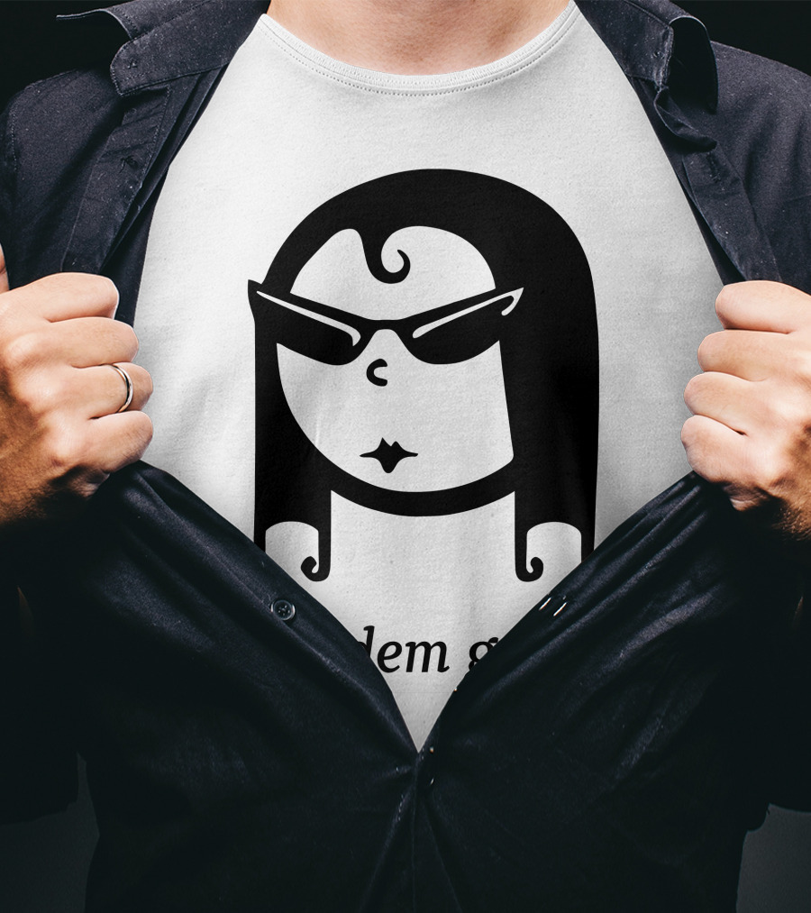 Modem Grrrl Sunglasses Illustrative T-Shirt