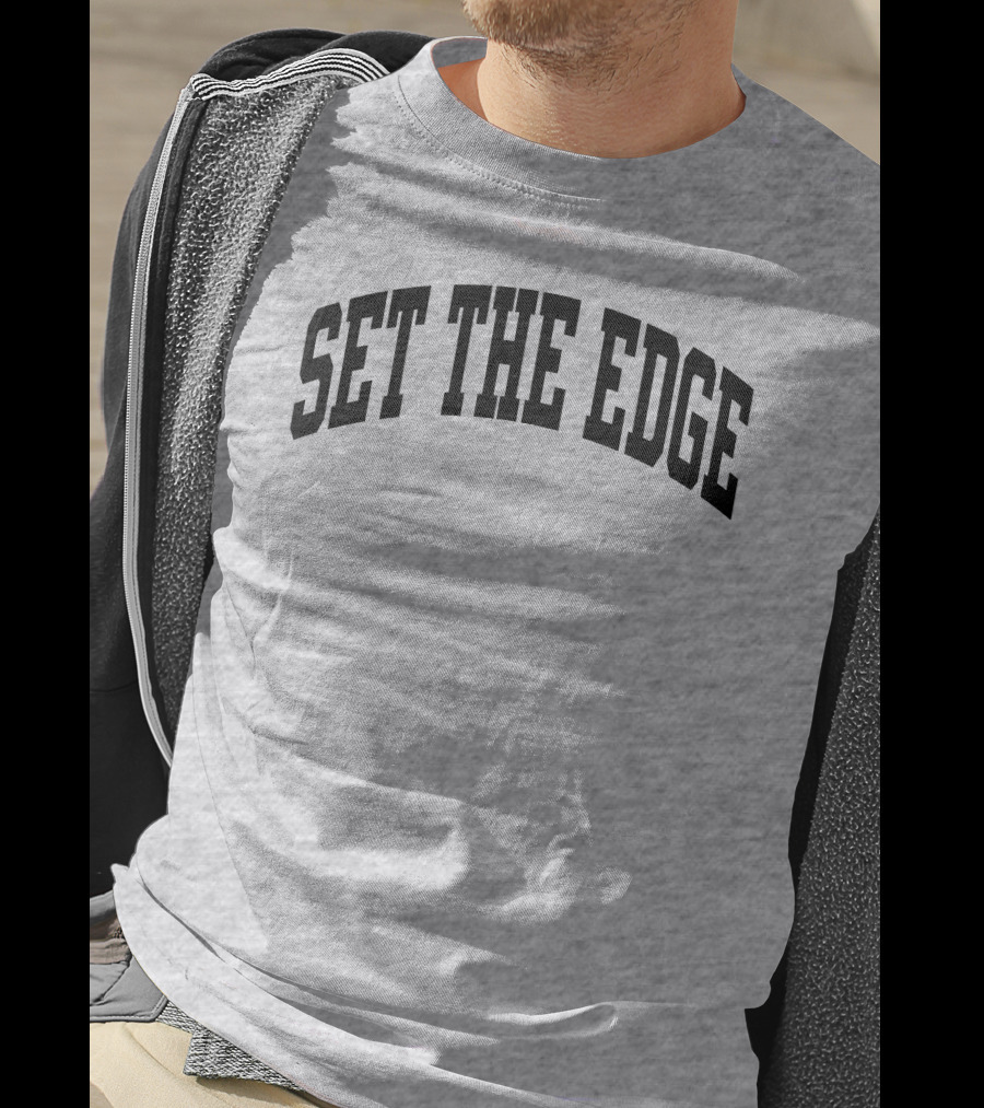 SET THE EDGE Football Defensive Strategy T-Shirt