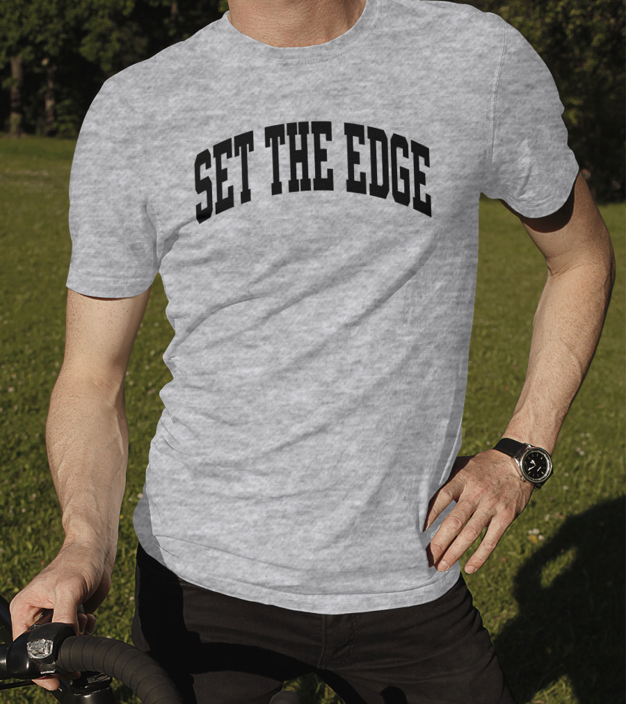 SET THE EDGE Football Defensive Strategy T-Shirt