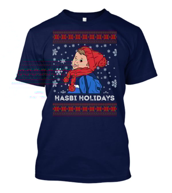 Hasbulla Merch Hasbi Holidays Snowflakes And Knit T-Shirt