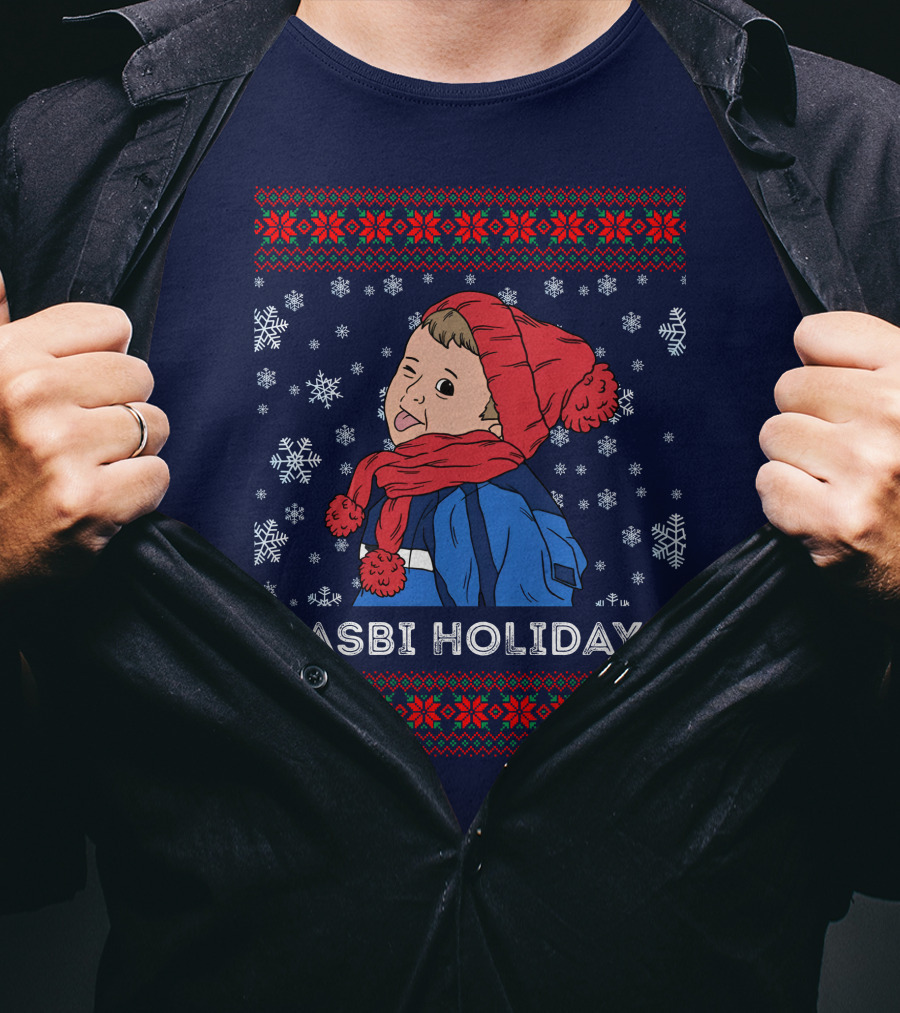 Hasbulla Merch Hasbi Holidays Snowflakes And Knit T-Shirt
