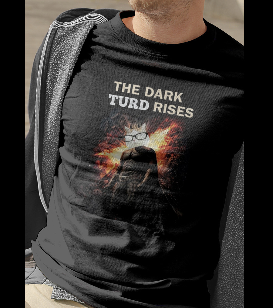 The Dark Turd Rises Catturd Batman Parody Explosion Hero Cat Glasses T-Shirt