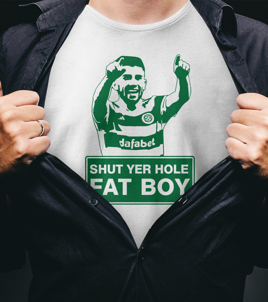 Greg Taylor Shut Yer Hole Fat Boy Celtic Football Dafabet T-Shirt