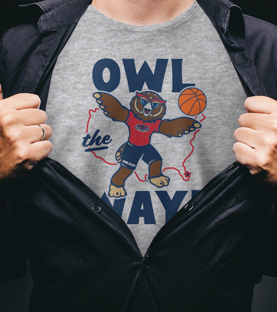 Owlsey Basketball Owl The Way Florida Atlantic T-Shirt