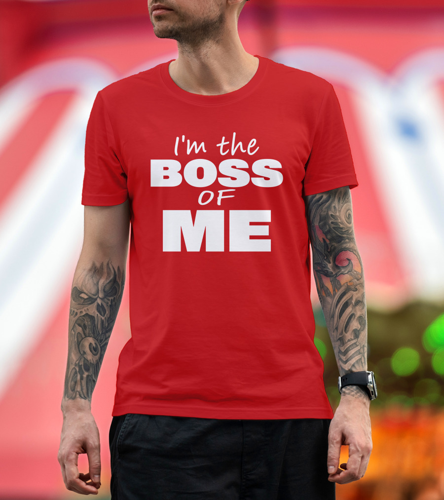 Texas Paul Schroder I'M The Boss Of Me Bold Red T-Shirt
