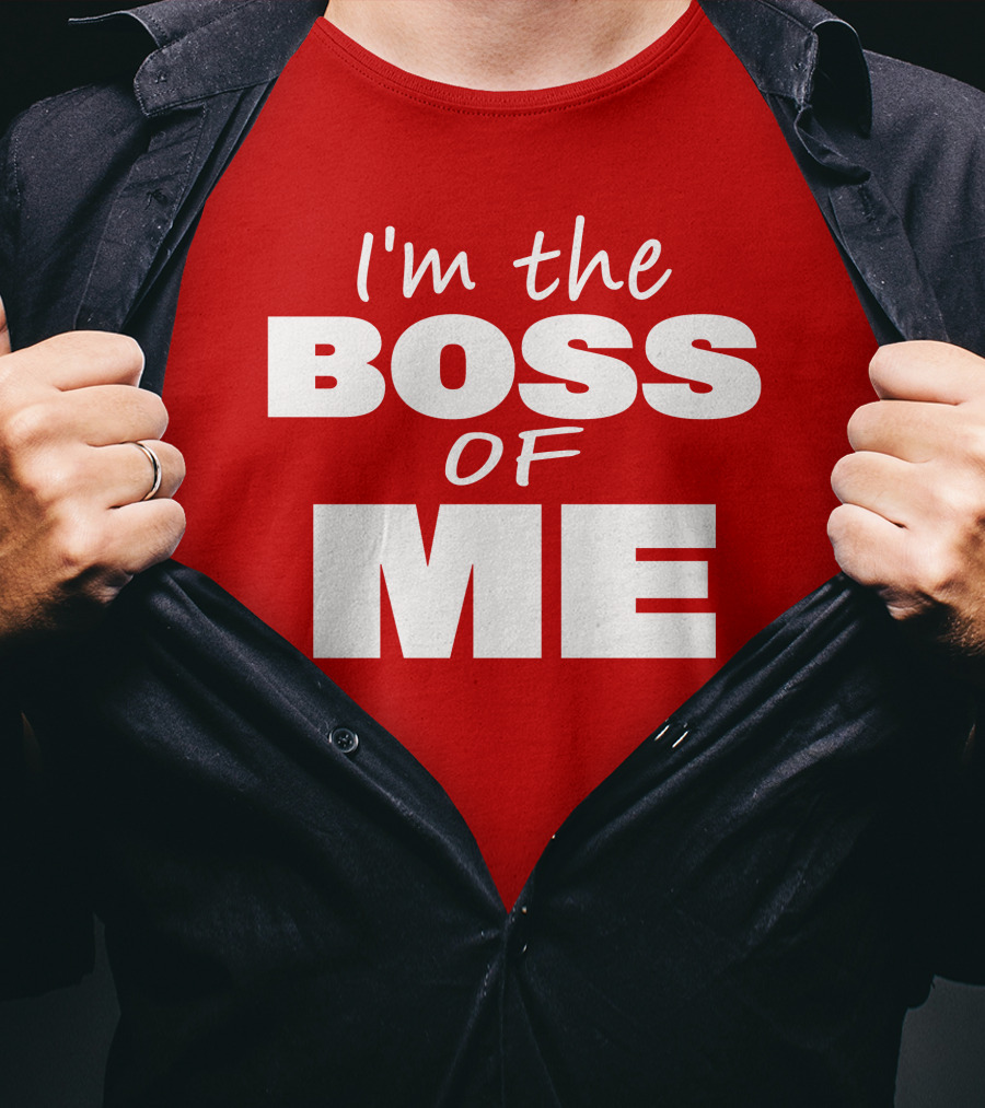 Texas Paul Schroder I'M The Boss Of Me Bold Red T-Shirt