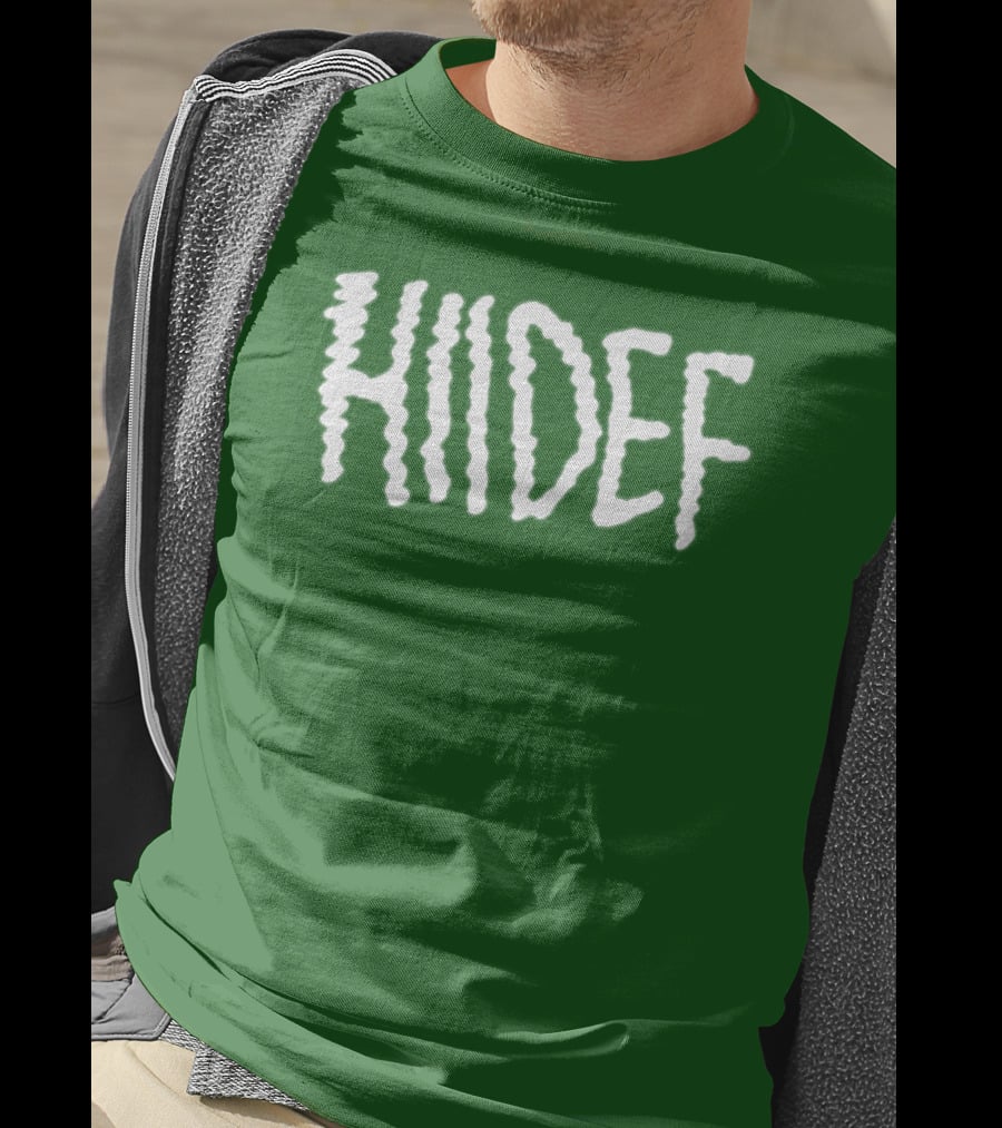 Hdi Hiidef White Text On Green Background T-Shirt