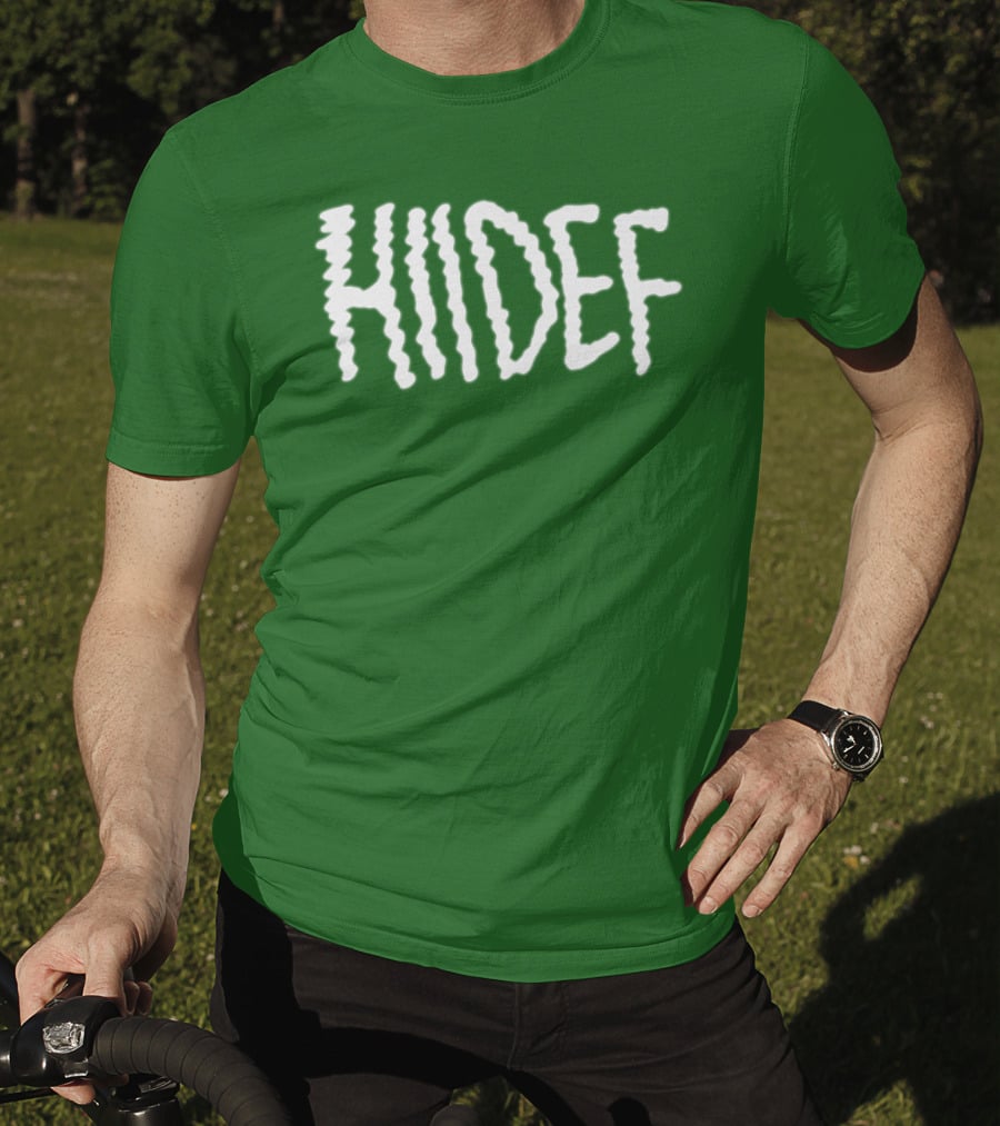 Hdi Hiidef White Text On Green Background T-Shirt