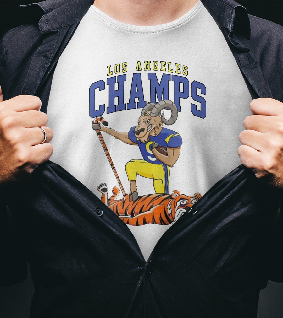 Los Angeles Champs Ram And Tiger Iconic Rivalry T-Shirt