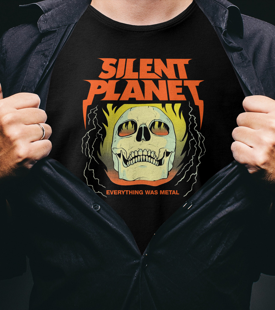 Silent Planet Everything Was Metal Skull Fire T-Shirt