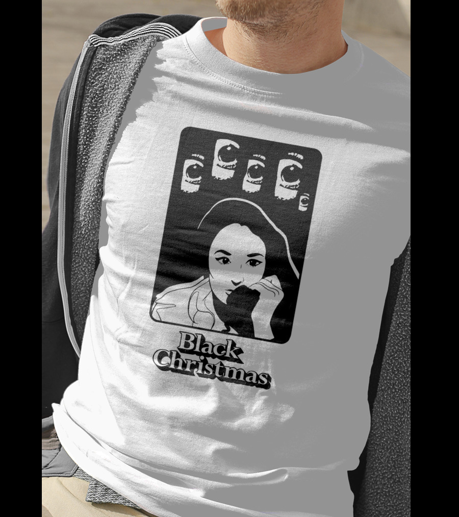 Black Christmas Woman With Multiple Eye Gaze T-Shirt