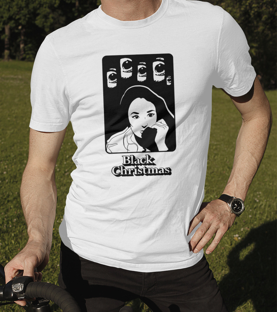 Black Christmas Woman With Multiple Eye Gaze T-Shirt