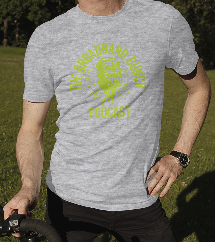 The Broadband Bunch Podcast Microphone T-Shirt