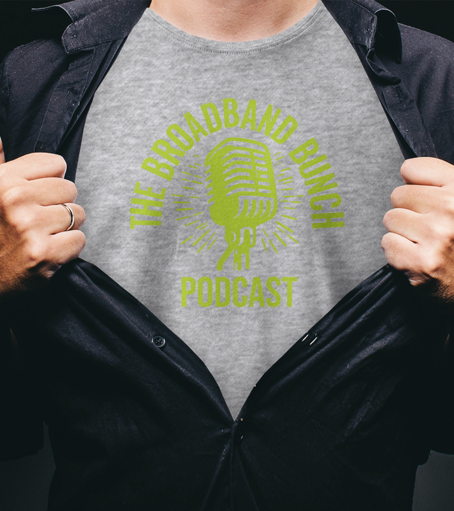 The Broadband Bunch Podcast Microphone T-Shirt