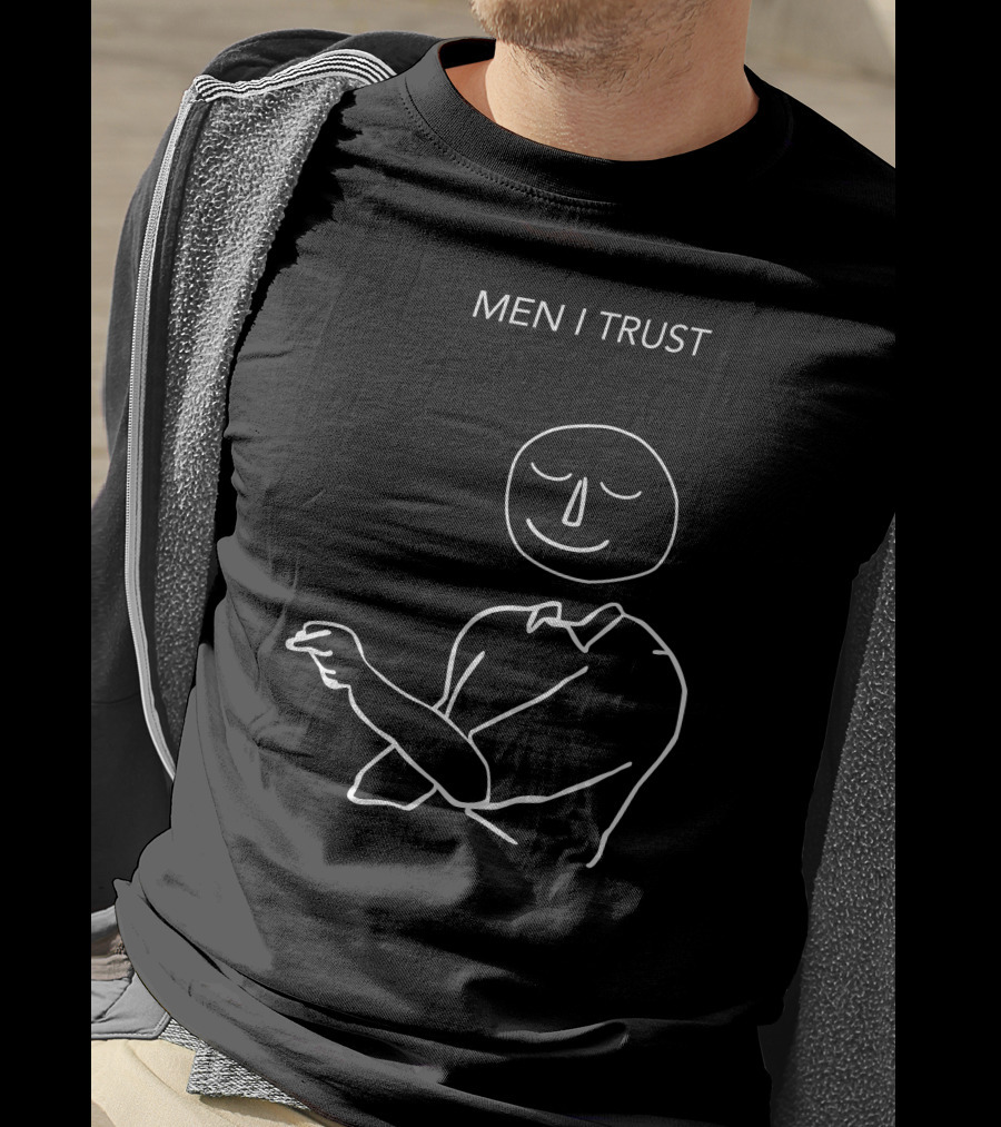 MEN I TRUST Minimalist Line Art Smile T-Shirt