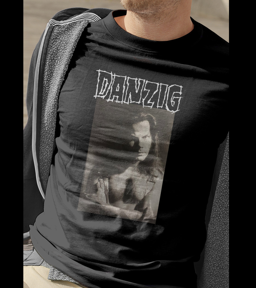 Danzig Glenn Danzig Evil Muscular Black And White Photo T-Shirt