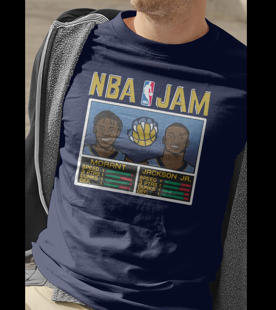 NBA Jam Morant Jackson Jr Player Stats Molly Morrison T-Shirt