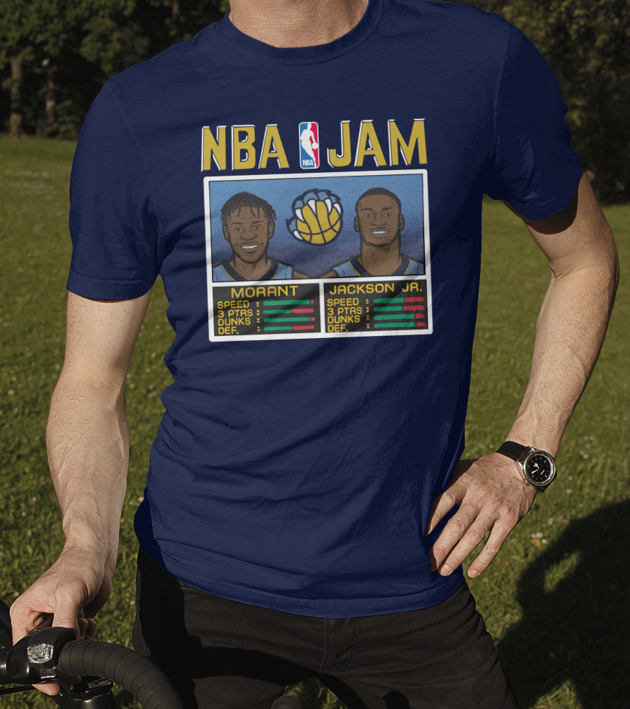 NBA Jam Morant Jackson Jr Player Stats Molly Morrison T-Shirt