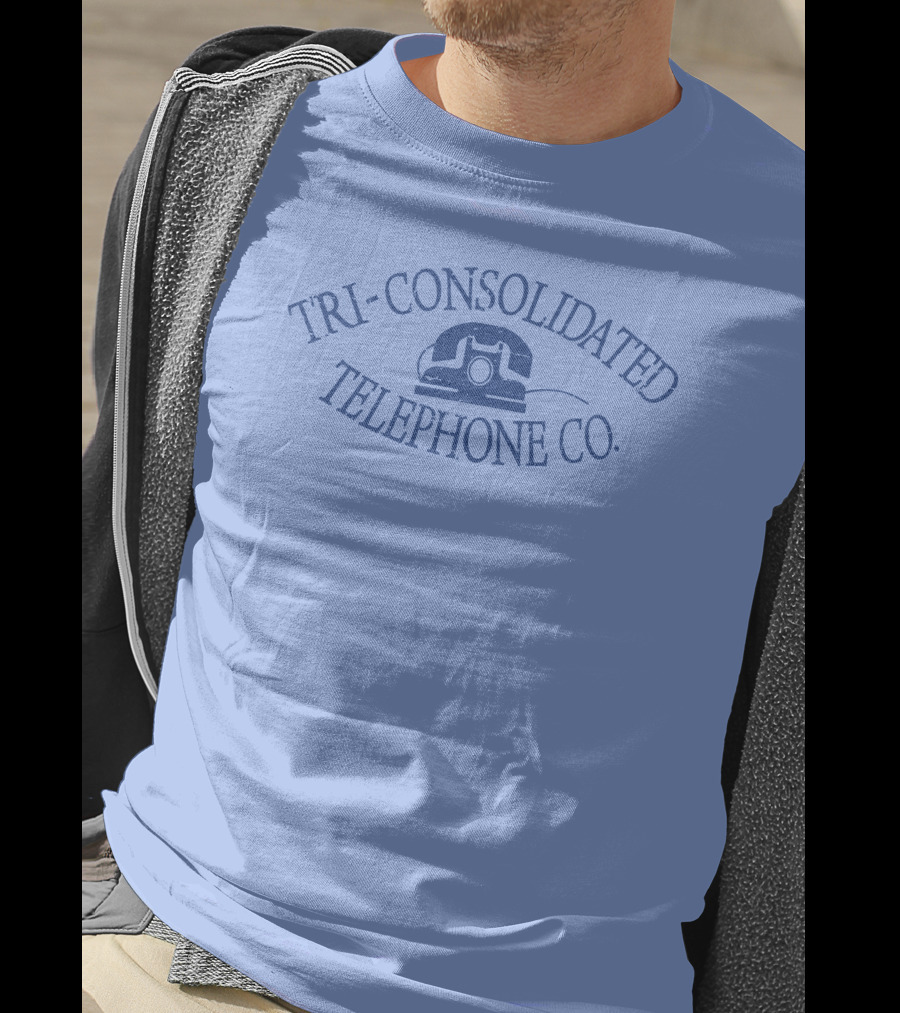 Tri-Consolidated Telephone CO Vintage Logo With Retro Telephone Image T-Shirt