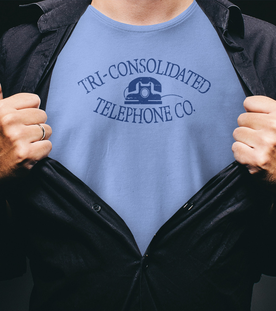 Tri-Consolidated Telephone CO Vintage Logo With Retro Telephone Image T-Shirt