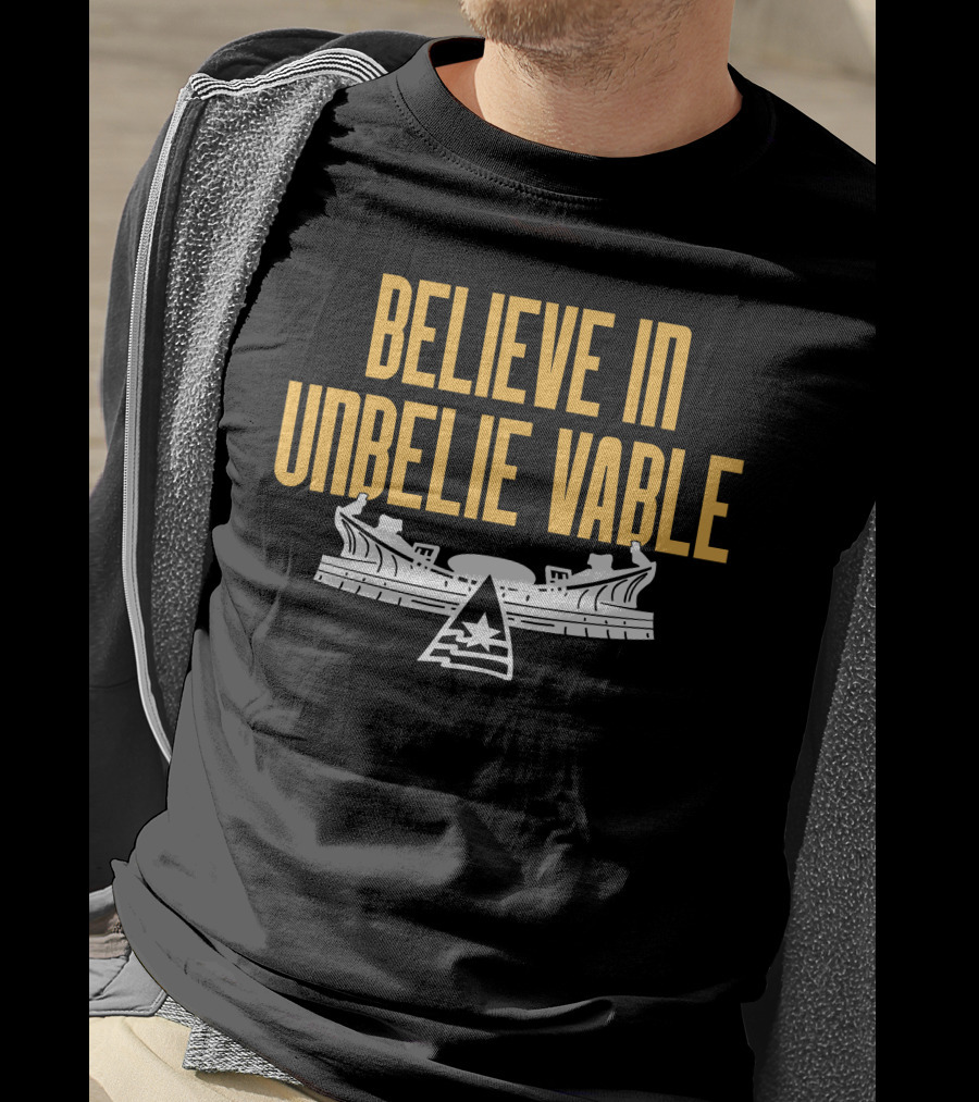 BELIEVE IN UNBELIE VABLE Ship Star Emblem T-Shirt
