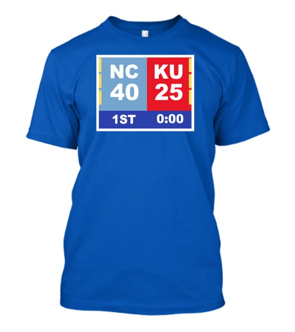 NC 40 KU 25 Scoreboard 1st Half 0:00 Classic Ks Comeback T-Shirt