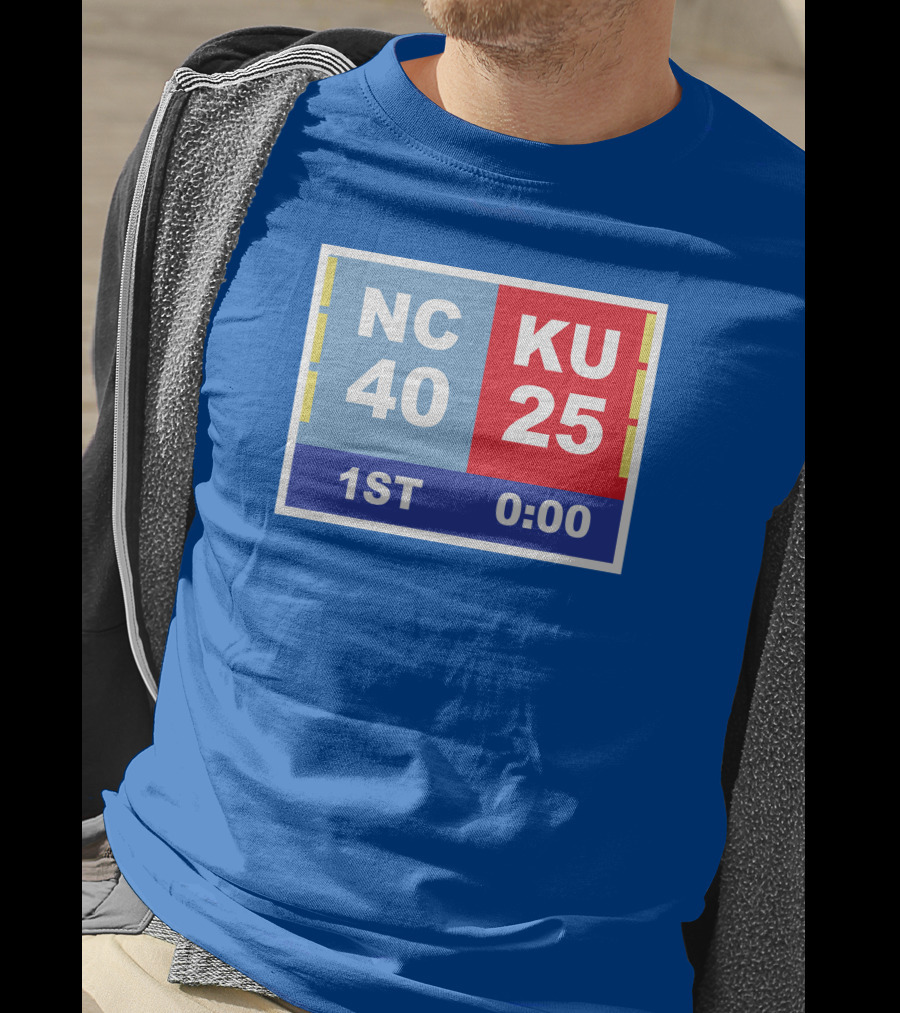 NC 40 KU 25 Scoreboard 1st Half 0:00 Classic Ks Comeback T-Shirt