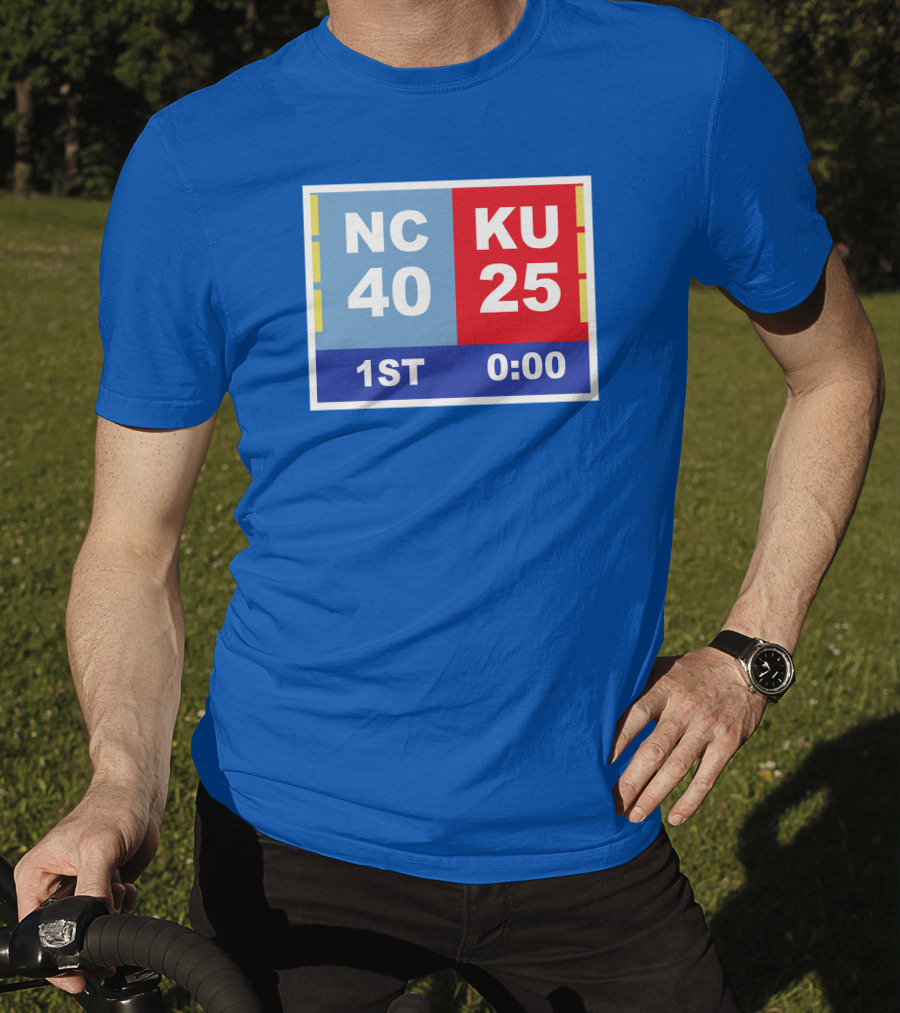 NC 40 KU 25 Scoreboard 1st Half 0:00 Classic Ks Comeback T-Shirt