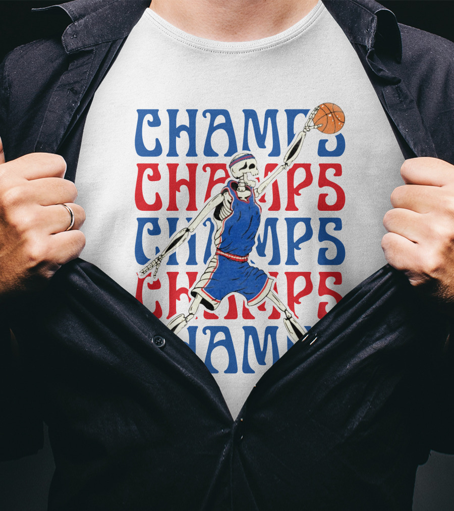 Champs Skeleton Basketball Player Art Ka Skeleton Champs T-Shirt