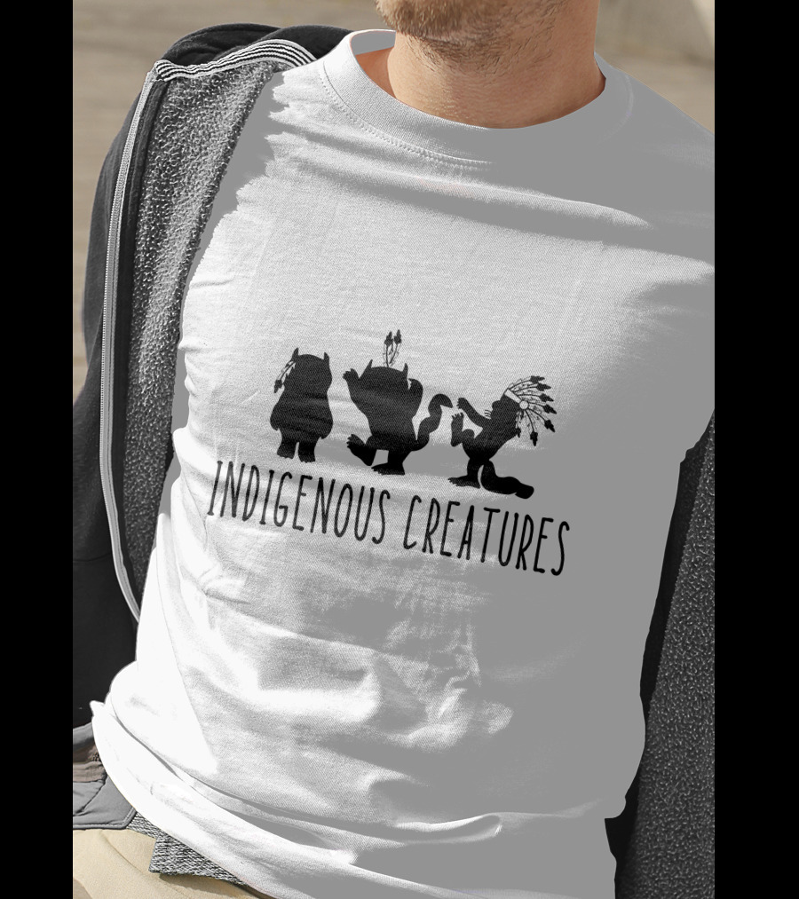 Indigenous Creatures Silhouette Trio With Arrows And Feathers T-Shirt