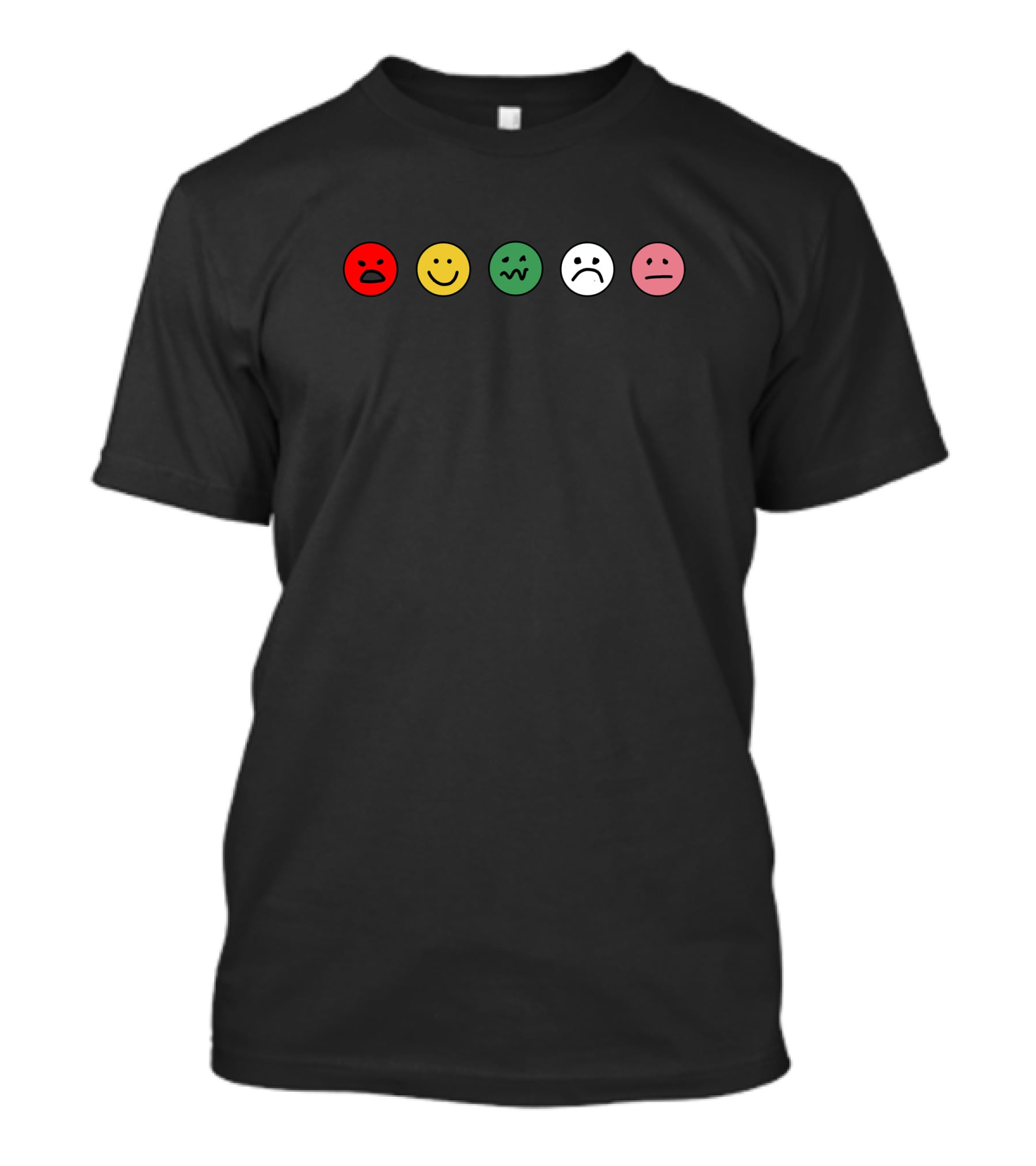I Wasn't Made For Winter Emoji Faces Red Green Yellow Pink White T-Shirt
