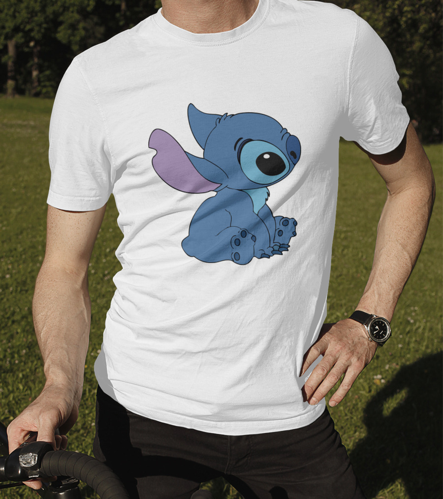 Stitch 1 Cute Cartoon Character Sitting Disney T-Shirt