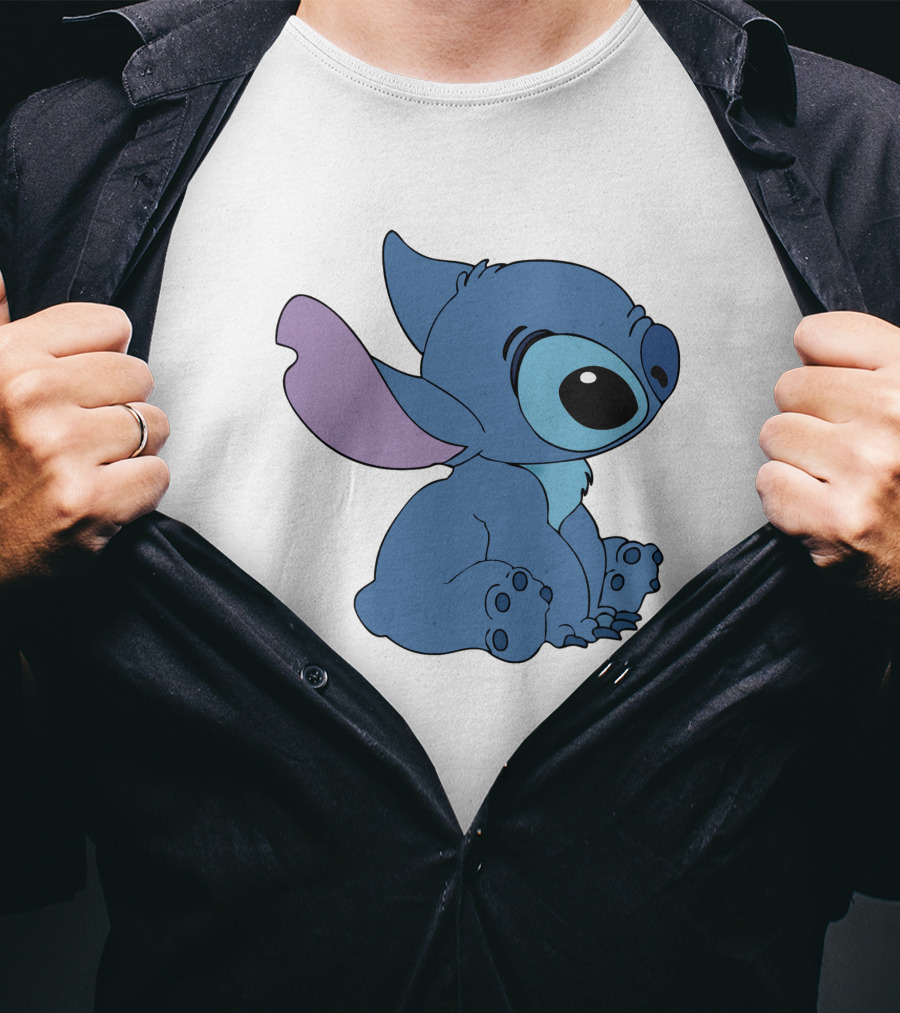 Stitch 1 Cute Cartoon Character Sitting Disney T-Shirt