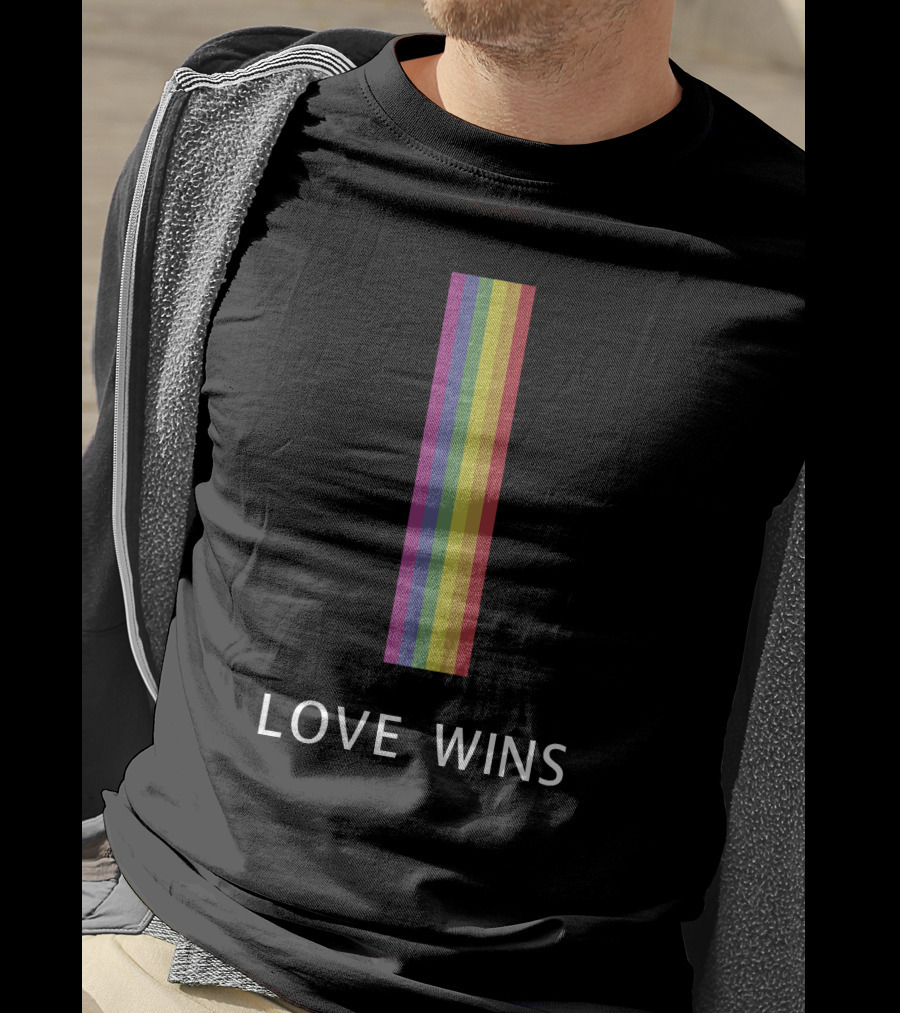 Love Wins Vertical Rainbow Pride T-Shirt