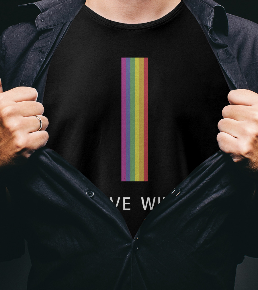 Love Wins Vertical Rainbow Pride T-Shirt