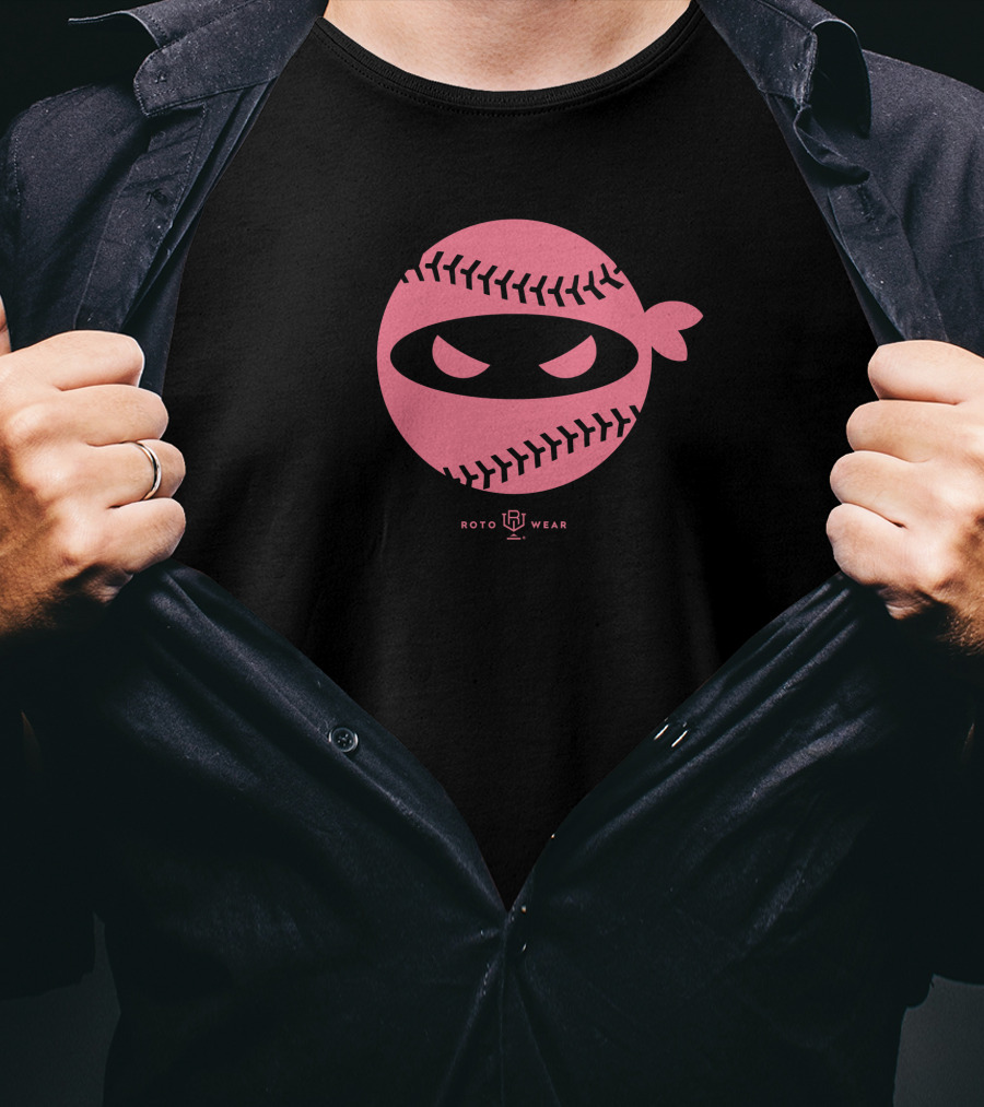 Roto Wear Pitching Ninja Emily's Fight Edition Pink Baseball Ninja T-Shirt