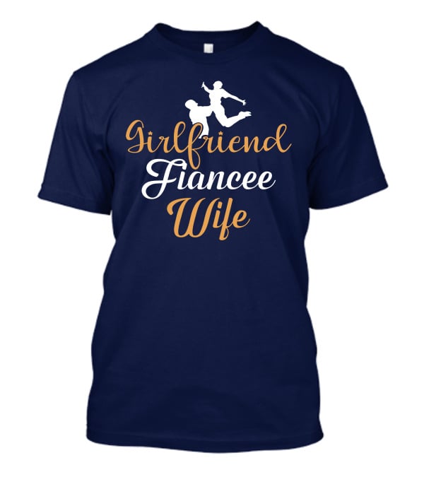 Girlfriend Fiancee Wife Engagement Proposal Silhouette Jump T-Shirt