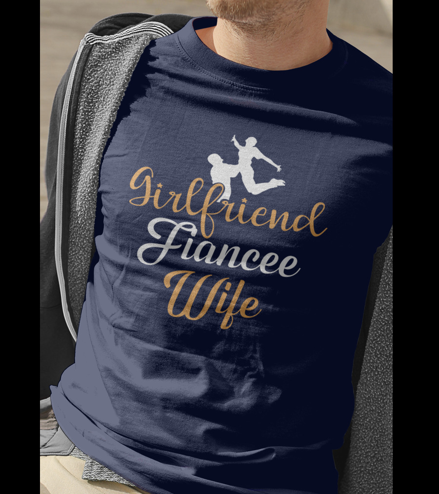 Girlfriend Fiancee Wife Engagement Proposal Silhouette Jump T-Shirt