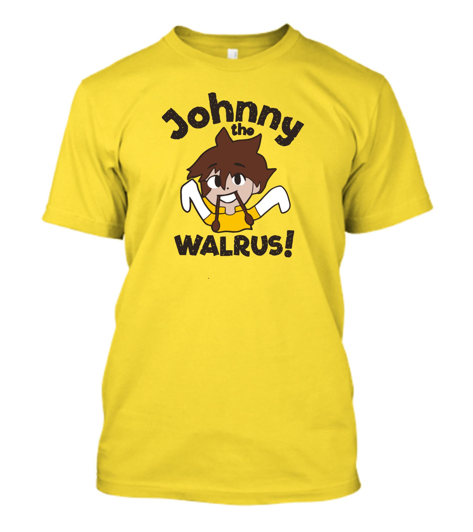 Johnny The Walrus Daily Wire Cartoon Character Yellow Background T-Shirt