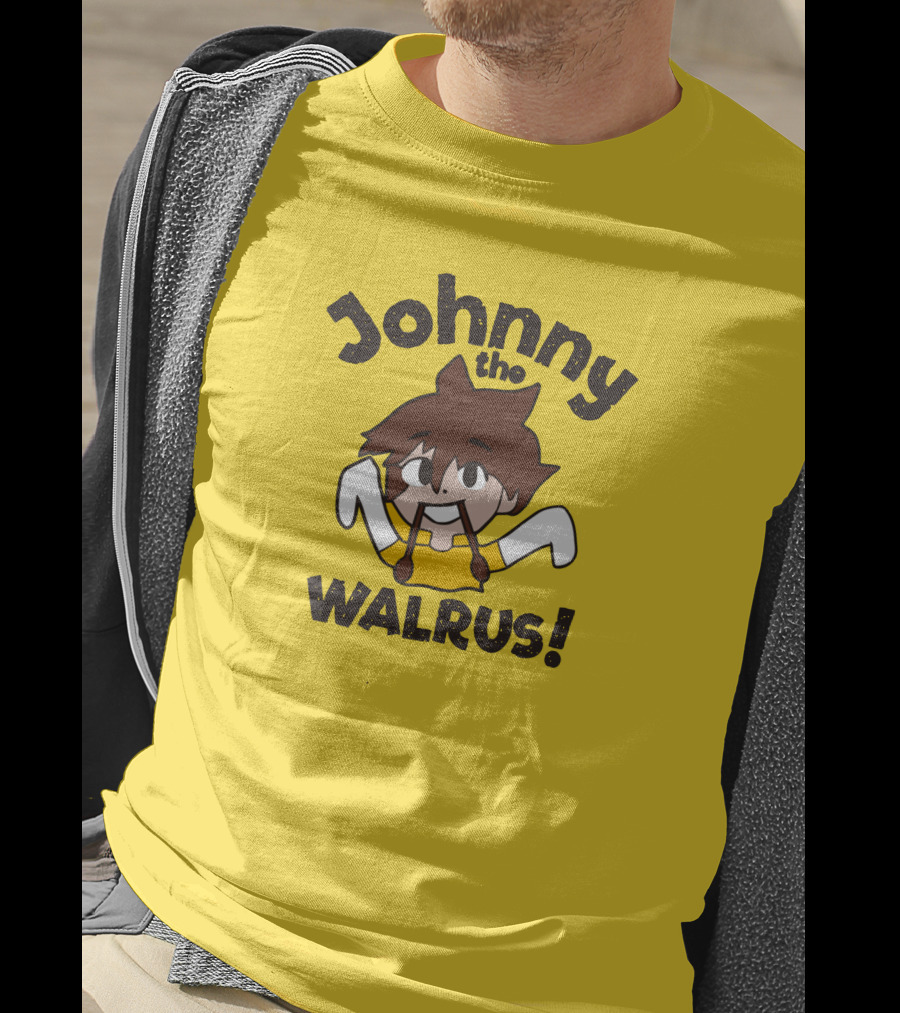 Johnny The Walrus Daily Wire Cartoon Character Yellow Background T-Shirt